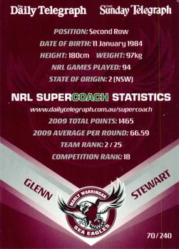 2010 Daily Telegraph NRL #70 Glenn Stewart Back